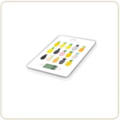 Afbeelding van LITTLE BALANCE 8341 slanke elektronische keukenweegschaal 5 kg / 1 g blad van gehard glas extra plat BD Ananas