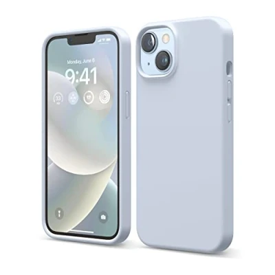 Afbeelding van elago Hoesjes van vloeibare siliconen compatibel met iPhone 14 Pro (6,1 inch) beschermhoes gemaakt premium volledige bescherming, schokbestendig, 3 structuren, zachte microvezel voorkomt krassen (zwart)