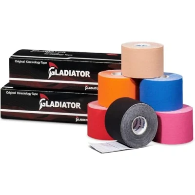Afbeelding van Gladiator Sports Kinesiotape Kinesiologie Tape Waterbestendige &amp; Elastische Sporttape Fysiotape Medical 6 Rollen Groen