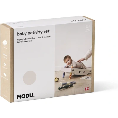 Afbeelding van Modu baby Activity Set Blokken Activiteiten Speelgoed 0 12 maanden Sand Grey / Honey Yellow