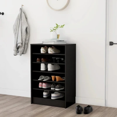 Afbeelding van Schoenenkast 60x35x92 cm spaanplaat zwart