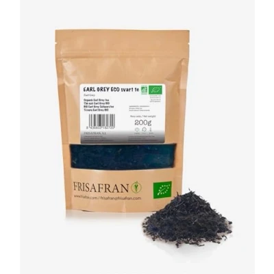 Afbeelding van FRISAFRAN Biologische Earl Grey zwarte thee los 200 g Antiseptisch theebladeren Energizer theezakjes Verse en bloemige Grijze graaf