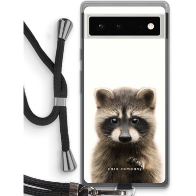 Afbeelding van Case Company® hoesje met Koord geschikt voor Google Pixel 6 Rocco Telefoonhoesje Zwart Bescherming aan alle Kanten en Over de Schermrand