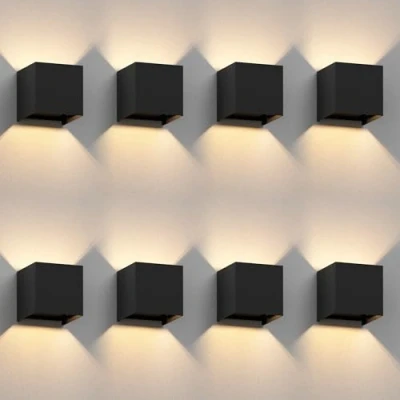 Afbeelding van ledscom.de 8 stuks CUBEL wandlamp voor buiten, IP65, up and downlight, mat zwart, vierkant, 1 x G9 max. 10 W.