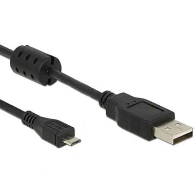 Afbeelding van Micro USB naar A kabel met ferriet kern USB2.0 tot 1A / zwart 5 meter