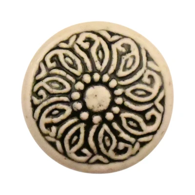 Afbeelding van Meubelbeslag Meubelknop 40,5mm Boho wit/zwart