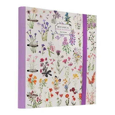 Afbeelding van Kokonote Ordner A4 met 4 ringen Botanische wilde bloemen Harde map ringen, formaat 27 x 32 cm Schoolbenodigdheden, organizer, kantoorbenodigdheden