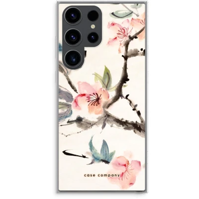 Afbeelding van Case Company® hoesje geschikt voor Samsung Galaxy S23 Ultra Japanse bloemen Soft Cover Telefoonhoesje Bescherming aan alle Kanten en Schermrand