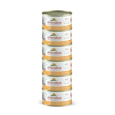 Afbeelding van 6x70g HFC Natural Kippenborst Almo Nature Kattenvoer