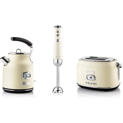 Afbeelding van Westinghouse Retro Waterkoker + Broodrooster 2 Sleuven Staafmixer Wit