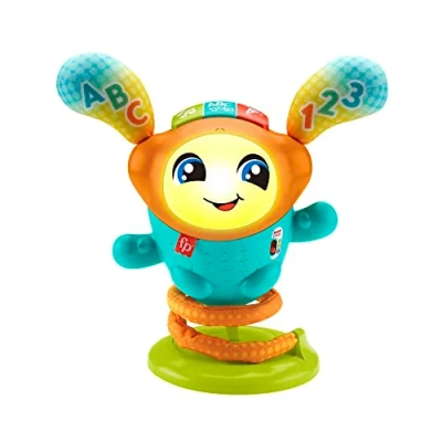 Afbeelding van Fisher Price Mijn kleine DJ, speelgoedrobot met veer, 4 in 1, interactief speelgoed voor baby&#039;s van 9 maanden tot 36 maanden, Italiaans, Spaans, Portugees en Engels versie, HJP91