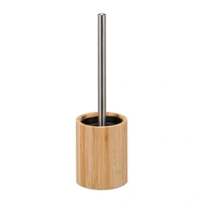 Afbeelding van Relaxdays Siliconen wc borstel met houder toiletborstel borstelhouder bamboe set