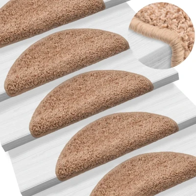 Afbeelding van Trapmatten 15 st 56x17x3 cm beige