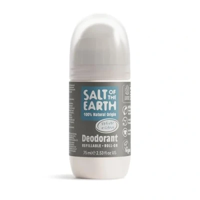 Afbeelding van Salt of the Earth Vetiver en citrusvruchten navulbare natuurlijke deodorant met kogels, effectieve bescherming, 100% ingrediënten, milieuvriendelijk, veganistisch, dierproefvrij