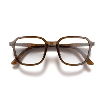 Afbeelding van LONDON MOLE Bril Hollywood leesbril Vierkante Coole lezers Stijlvolle Unisex, Transparant Bruin