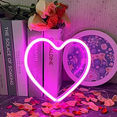 Afbeelding van UExnkj Y Hartvormige led borden, tekens, liefde, neonlampen, aangedreven door batterij of USB voor de decoratie van neonlichten Kerstfeest