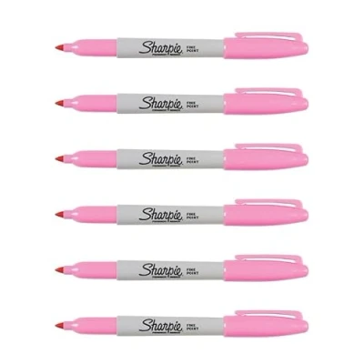 Afbeelding van Sharpie Set van 6 permanente markers met fijne punt, roze