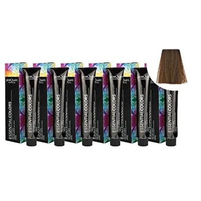 Afbeelding van PostQuam 6 stuks professionele haarverf met hoge dekking, permanente kleuring, 100% dekking van wit haar, garandeert een gelijkmatige en duurzame natuurlijke kleur meer dan