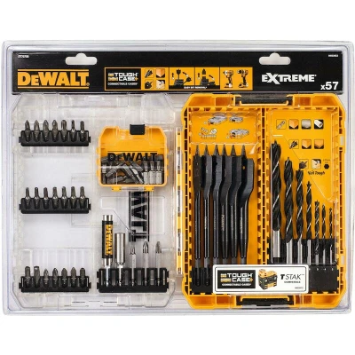 Afbeelding van DeWalt Accessoires 57 delige Speedboor en houtborenset EXTREME In TOUGH CASE DT70758 QZ