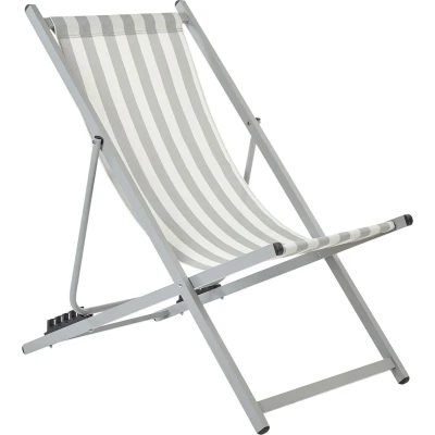 Afbeelding van LOCRI II Strandstoel Wit/Grijs Polyester
