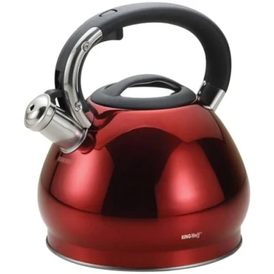 Afbeelding van Kinghoff 1212 Fluitketel 3.4 liter rood Glans
