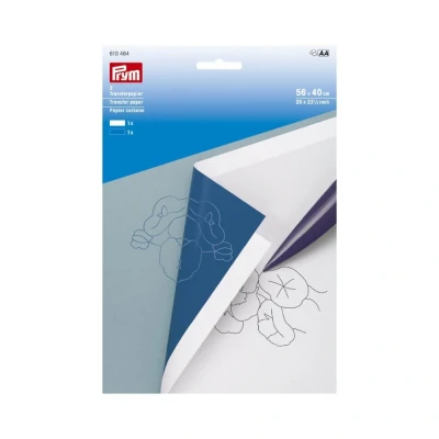 Afbeelding van Prym transferpapier 56x40 cm. wit blauw