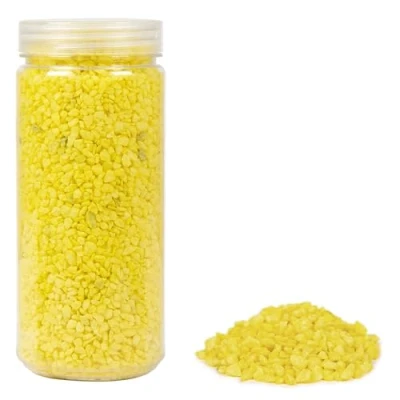 Afbeelding van HEKU 30332 10: Decoratieve gele korrels, 750 g, in een hersluitbare doos.