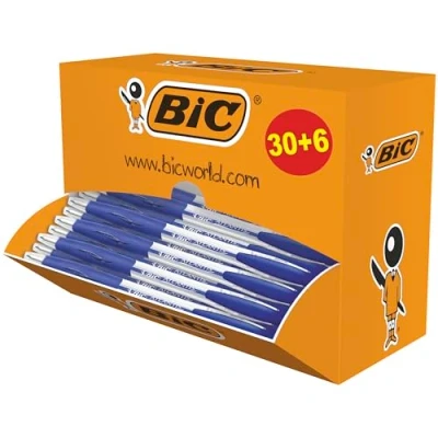 Afbeelding van Bic Balpen Atlantis Classic Blauw, Doos 30 + 6 Gratis