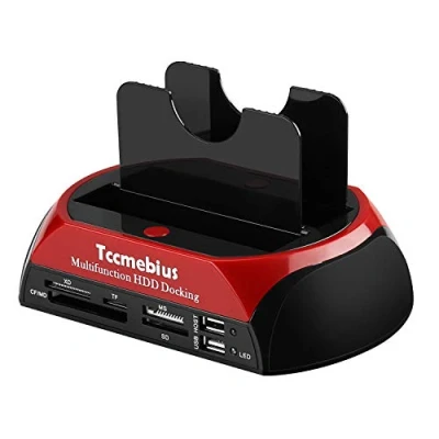 Afbeelding van Tccmebius Harde Schijf Docking Station, TCC S862 DE USB 2.0 Naar 2.5 3.5 Inch SATA IDE Dubbele Slots Externe Behuizing Met Veel in 1 Kaartlezer en Hub Voor 2.5&quot;3.5&quot; I/II/III HDD SSD