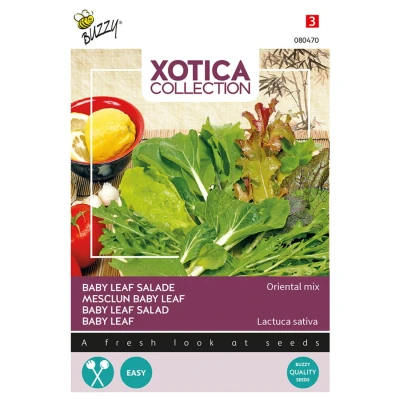 Afbeelding van Buzzy Xotica Salade Baby Leaf Oriental Mix Exotische zaden 3 g