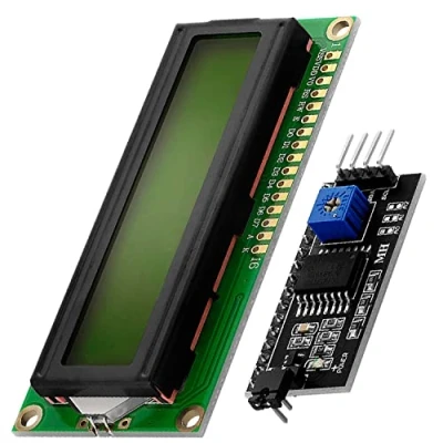 Afbeelding van AZDelivery HD44780 1602 LCD Module Display Bundel met I2C interface 2x16 Karakters compatibel Arduino Inclusief E Book! (met Groene Achtergrond)