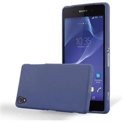 Afbeelding van Cadorabo Hoesje geschikt voor Sony Xperia Z1 in FROST DONKER BLAUW Beschermhoes gemaakt van flexibel TPU silicone Case Cover