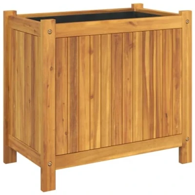 Afbeelding van Plantenbak met voering 54x31x50 cm massief acaciahout