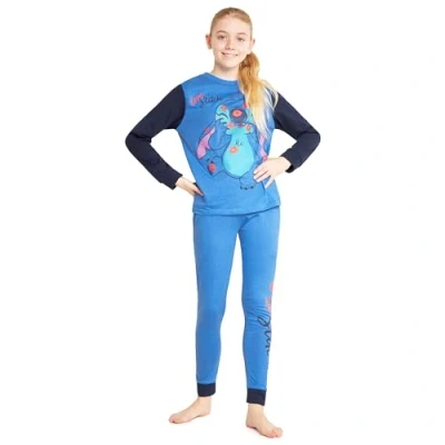 Afbeelding van Disney Pyjama voor meisjes, stitch, pyjamaset, nachtkleding, kinderen, tieners, officiële accessoires, 6 14 jaar, Blauw