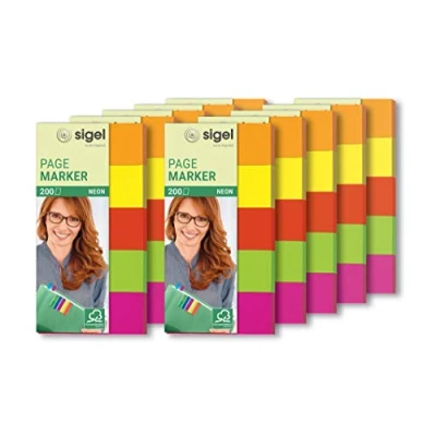 Afbeelding van SIGEL HN650 bladwijzer voor papier, 2000 vellen 5 x 2 cm, kleuren
