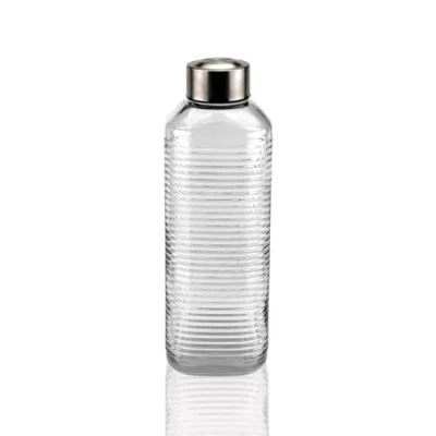 Afbeelding van Waterfles Versa Transparant Glas Aluminium 1 L 8,3 x 23,5 cm