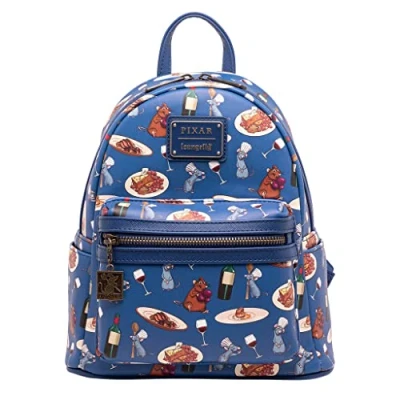 Afbeelding van Loungefly Disney Pixar Ratatouille Dameshandtas, dubbele schouderriem, motief Remy en Emile, meerkleurig, Meerkleurig