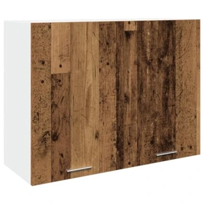 Afbeelding van Hangkast 80x31x60 cm bewerkt hout oud houtkleurig