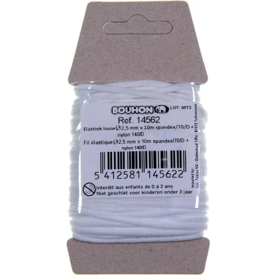 Afbeelding van Bouhon elastiek touw, nylon, ft 2,5 mm x 10 m, op blister touw