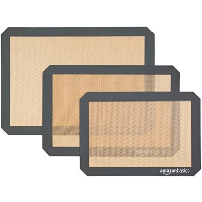 Afbeelding van Amazon Basics 3 stuks siliconen bakmatten, meerkleurig, 0,0276 x 16,5 11,625 inch