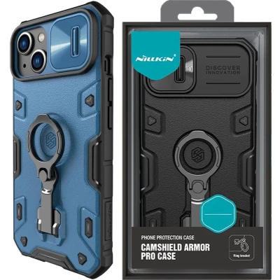 Afbeelding van Nillkin CamShield Armor Pro Magnetic Case iPhone 14 Plus Magnetische MagSafe Cover met Camerabeschermer Blauw