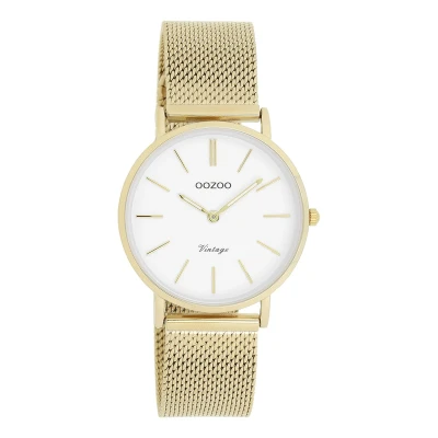 Afbeelding van OOZOO Vintage series goudkleurige horloge met metalen mesh armband C9911 Ø32
