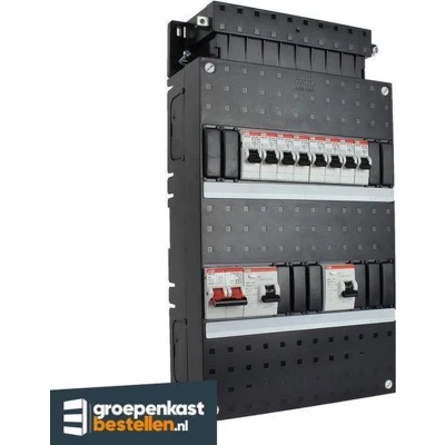 Afbeelding van HAF Hafonorm Installatiekast 8x achter 2x 30mA + Hoofdschakelaar,