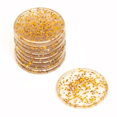 Afbeelding van Craftelier Kunststof L glitterschijfringen voor scrapbooking binding, planners, agenda&#039;s, notitieboeken of albums 9 stuks diameter 45 mm kleur goud