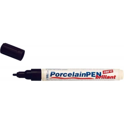 Afbeelding van Hobby Line Zwarte Porcelain Pen Glas en porseleinstift op waterbasis geschikt voor glas, porselein, metaal keramiek