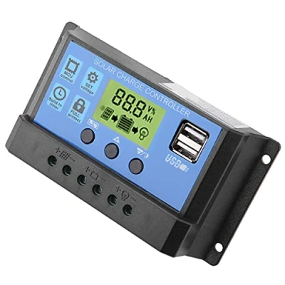 Afbeelding van PWM 12 V/24 V, dubbele laadregelaar voor zonnepaneel, USB en intelligente zonnepaneel batterijregelaar met lcd display 10 A/20 A/30 A (YJSS 30 A)
