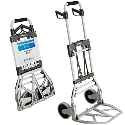Afbeelding van ATHLON TOOLS Aluminium opvouwbare handkar glad lopende wielen met zachte loopvlakken incl. 2 uitbreidingskoorden (Hand Truck Heavy) model 2024