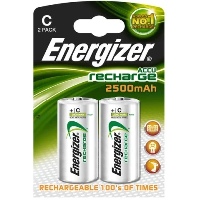 Image de Energizer HR14/C 2 batteries rechargeables Ni MH