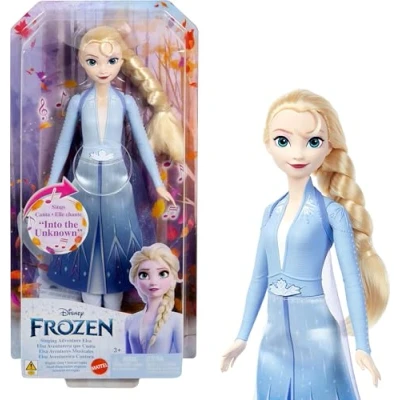 Afbeelding van Mattel Disney Frozen Elsa zingt mode zingende pop avontuur in karakteristieke kleding, &quot;Into the Unknown&quot; uit de film 2