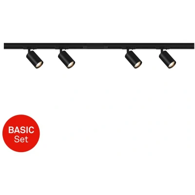 Afbeelding van BRILONER Rail Railverlichting opbouwspots startset opbouwrail 4x GU10 spots draaibaar 150 cm zwart